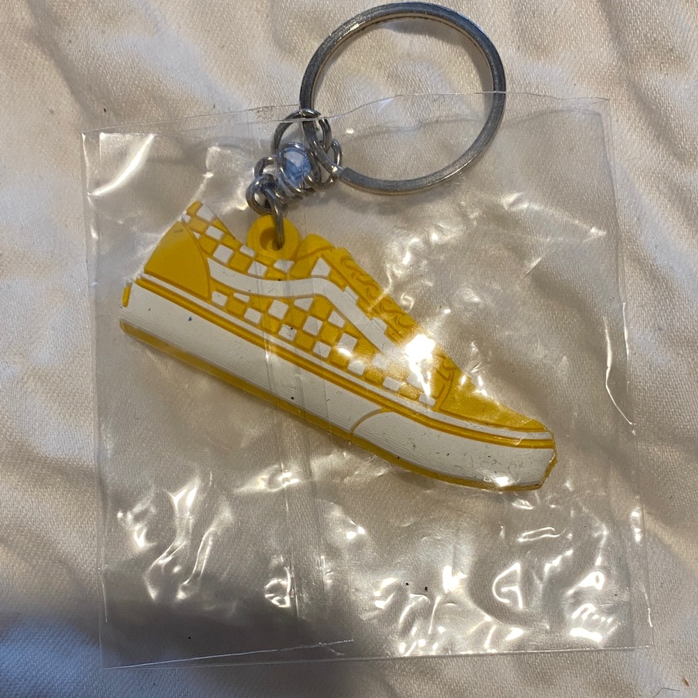 Yellow Checkered Sneaker Keychain